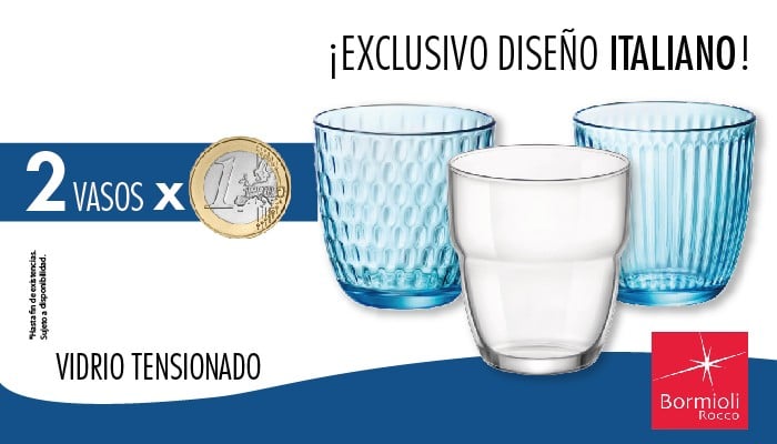 Promoción Vasos: Diseño Italiano Bormioli rocco Promoción Vasos: Diseño Italiano Bormioli rocco