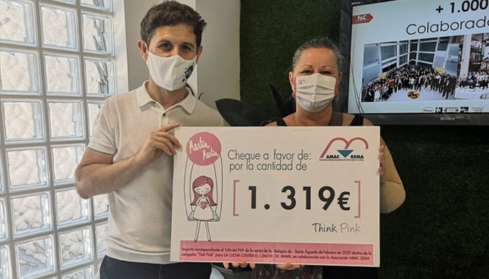 AMAC GEMA RELIQUIA 2020 entrega del cheque a favor de AMAC GEMA 2020